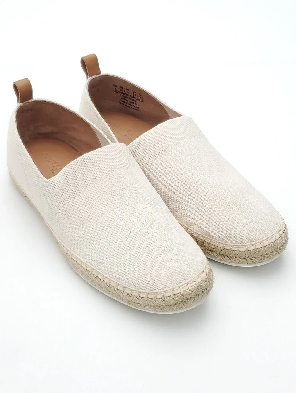 NEW Gentle Souls Womens Lizzy Slip On Espadrille White/Cream Flats Shoes Size 8